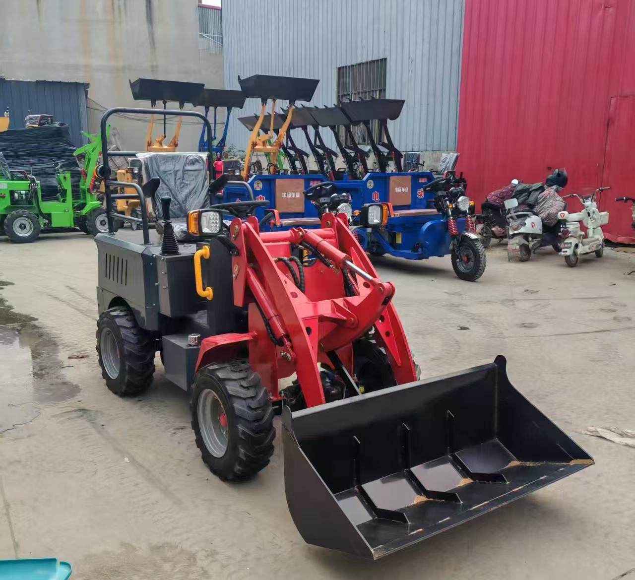 Chinese Small Front Compact Loader Machine with Attachments Price Cheap Electric Front Mini Articulating Wheel Loader