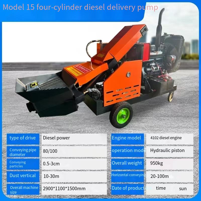 China Concrete Machine Factory Mini Concrete Pump Cement Concrete Boom Pump Trailer Diesel Dhbt 60 80 Concrete Pump